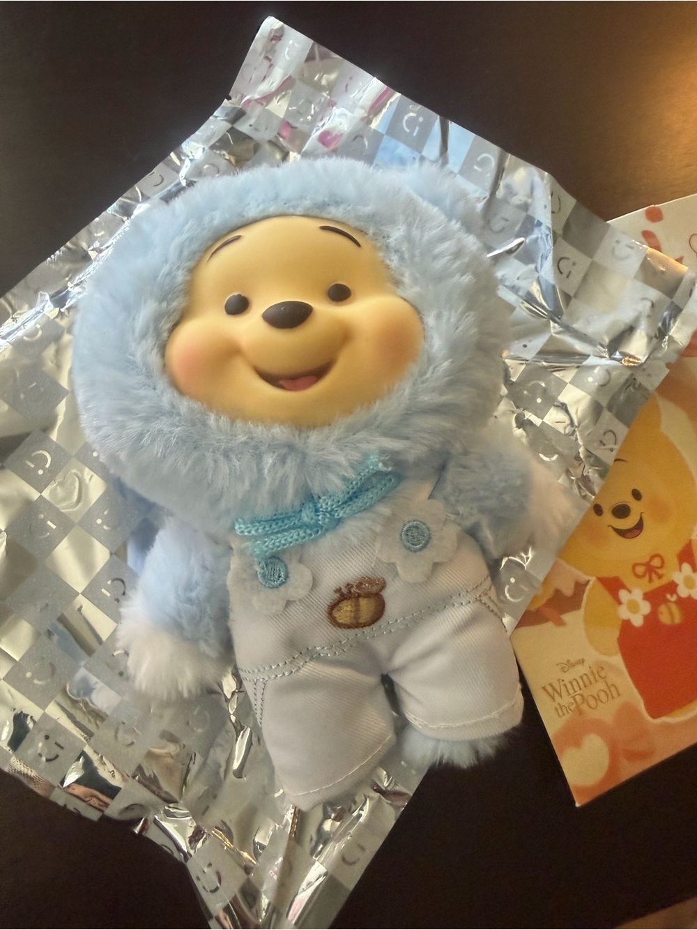 Disney Winnie the Pooh Plush in Light Blue Snowsuit